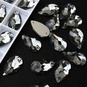 Black Diamond színű csepp alakú kristály