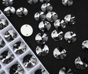 Black Diamond színű kör alakú kristály