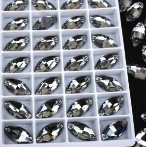 Black Diamond színű zabszem alakú kristály