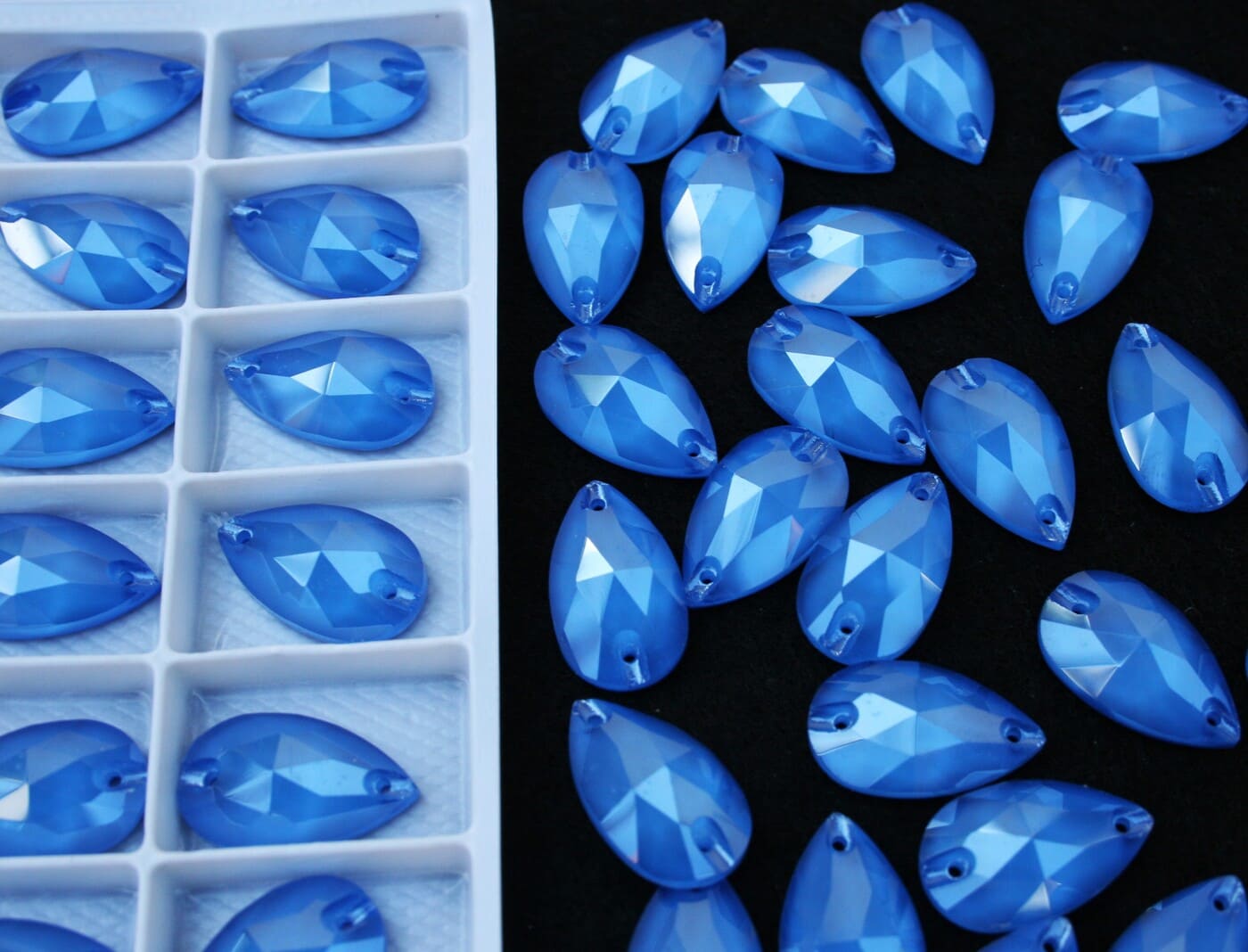 Sapphire Opal színű csepp alakú kristály