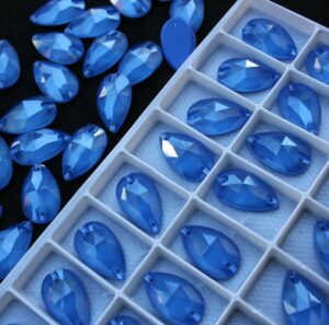 Sapphire Opal színű csepp alakú kristály