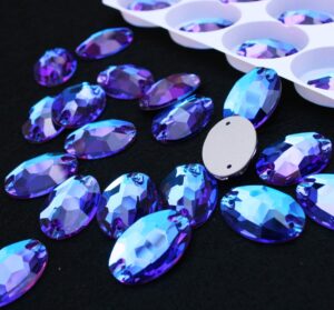 Blue Zircon Dream színű ovális alakú kristály