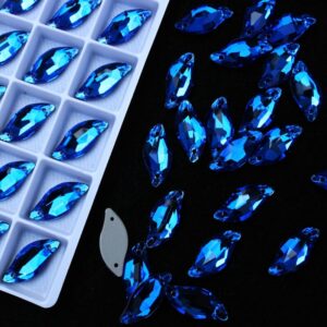 Capri Blue színű levél alakú kristály