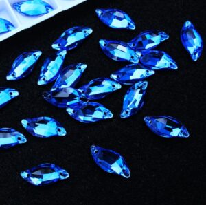 Capri Blue színű levél alakú kristály