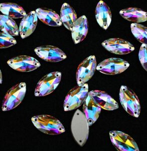 Crystal AB színű zabszem alakú kristály