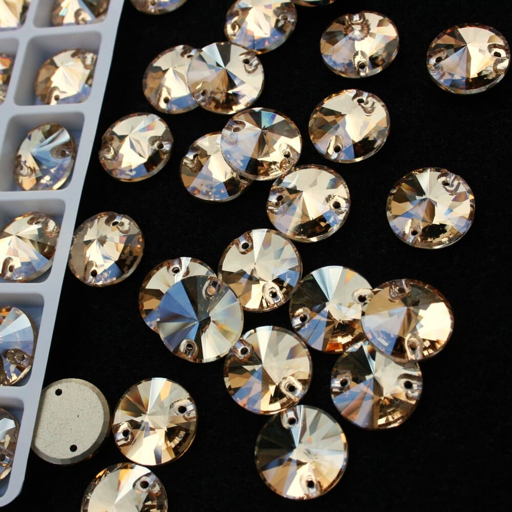 Gold Shadow színű kör alakú kristály