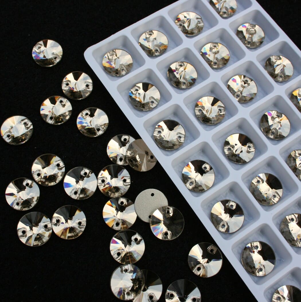 Light Coffee színű kör alakú kristály