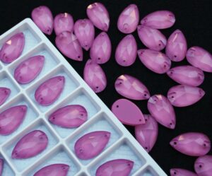 Rose Opal színű csepp alakú kristály