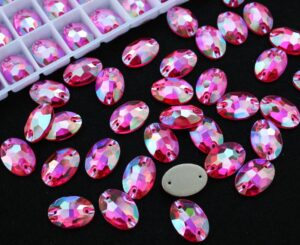 Rose AB színű ovális alakú kristály