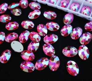 Rose AB színű ovális alakú kristály