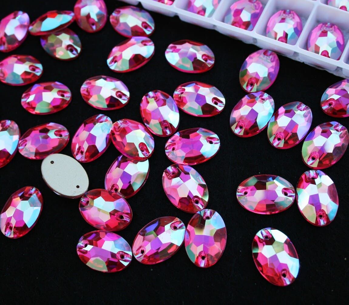 Rose AB színű ovális alakú kristály