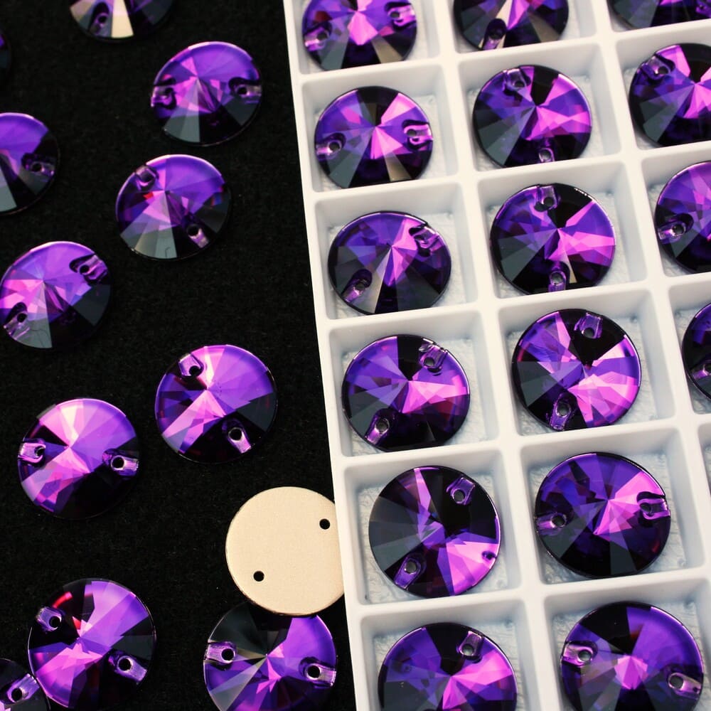 Purple Velvet színű kör alakú kristály