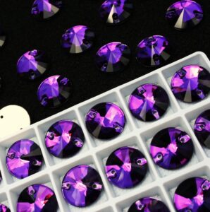 Purple Velvet színű kör alakú kristály