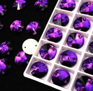 Purple Velvet színű kör alakú kristály