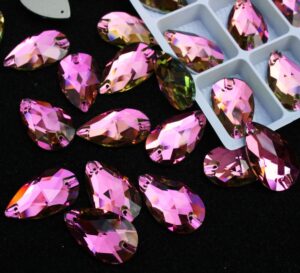 Rose színű csepp alakú kristály