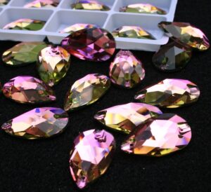 Rose színű csepp alakú kristály