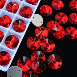 Light Siam színű kör alakú kristály