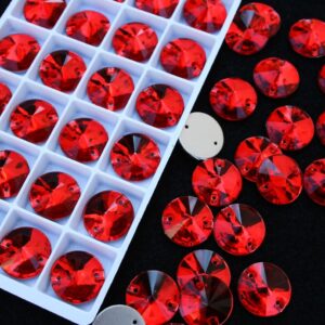 Light Siam színű kör alakú kristály