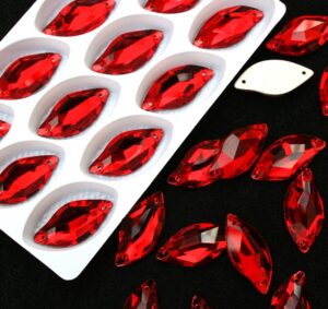 Light Siam színű levél alakú kristály