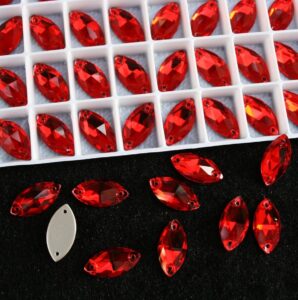 Light Siam színű zabszem alakú kristály