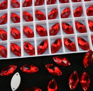 Light Siam színű zabszem alakú kristály