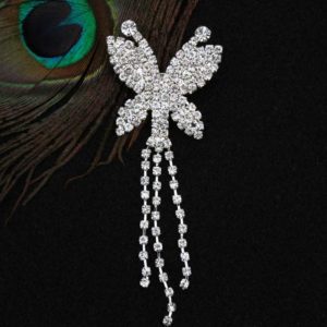 Strassz pillangó – kristály kitűző