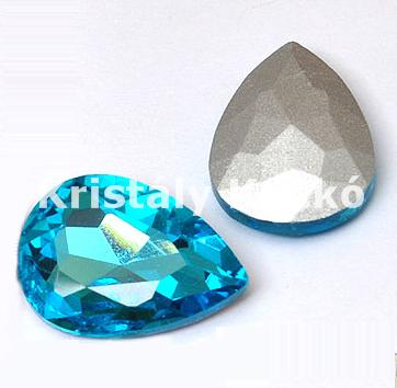 Aquamarine színű csepp alakú foglalatos kristály