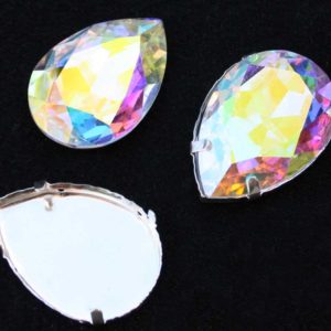 Crystal AB színű csepp alakú foglalatos kristály