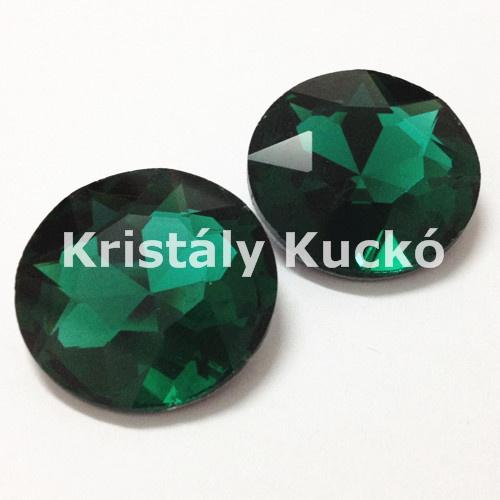 Green Zircon színű kör alakú foglalatos kristály