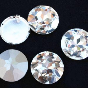 Crystal színű kör alakú foglalatos kristály