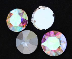 Crystal AB színű kör alakú foglalatos kristály