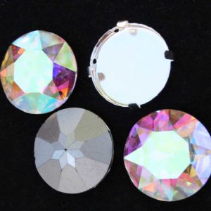 Crystal AB színű kör alakú foglalatos kristály