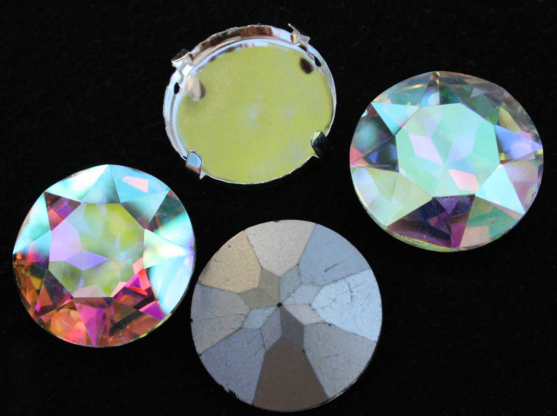 Crystal AB színű kör alakú foglalatos kristály