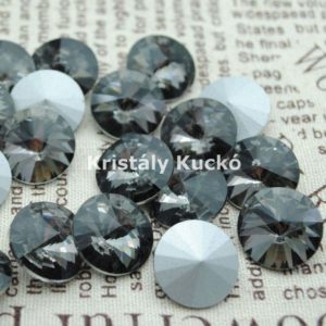Black Diamond színű kör alakú foglalatos kristály