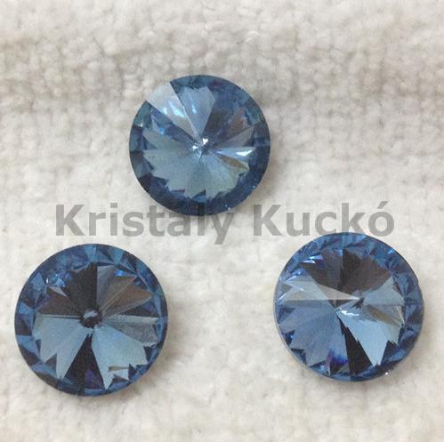 Light Sapphire színű kör alakú foglalatos kristály