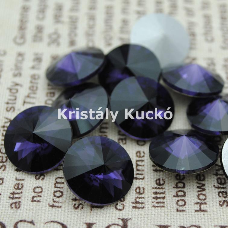 Purple Velvet színű kör alakú foglalatos kristály