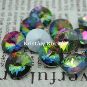 Rainbow színű kör alakú foglalatos kristály