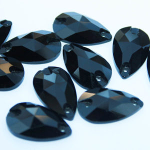 Jet Black színű csepp alakú kristály