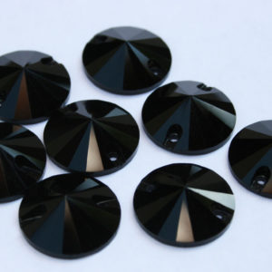 Jet Black színű kör alakú kristály