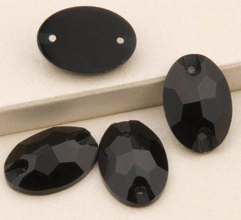 Jet Black színű ovális alakú kristály - Kristály Kuckó Jet Black színű ovális alakú kristály