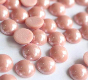 Sötét púderrózsaszín kerámia félgyöngy