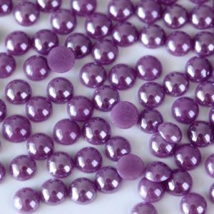 Sötétlila kerámia félgyöngy