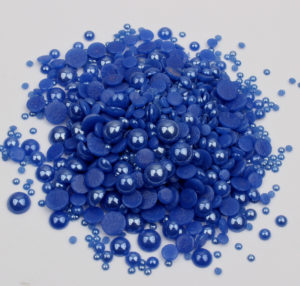 Sötétkék kerámia félgyöngy