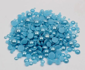 Türkizkék kerámia félgyöngy