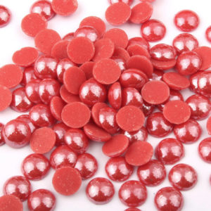 Korallpiros kerámia félgyöngy