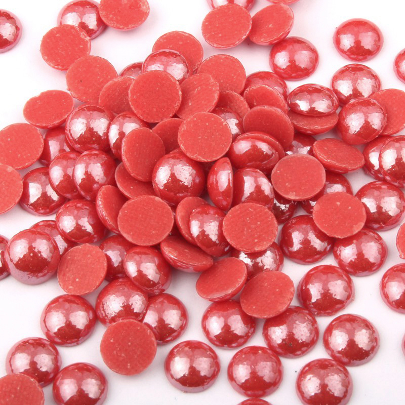 Korallpiros kerámia félgyöngy