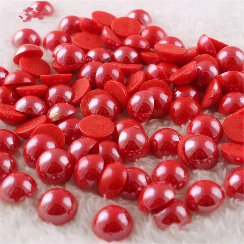 Piros kerámia félgyöngy