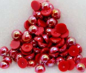 Piros AB műanyag félgyöngy