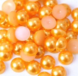 Világosnarancs műanyag félgyöngy