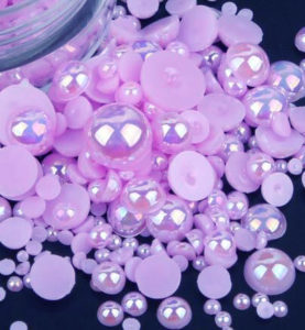 Világoslila AB műanyag félgyöngy